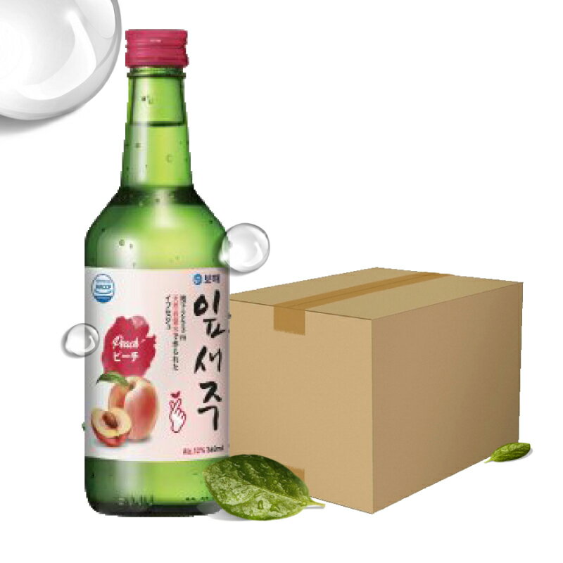 焼酎グラス3個付き！【送料無料】『宝海』ボヘ イプセジュ 桃味360ml（1BOX20本）韓国焼酎/果実焼酎/桃/オリジナル …