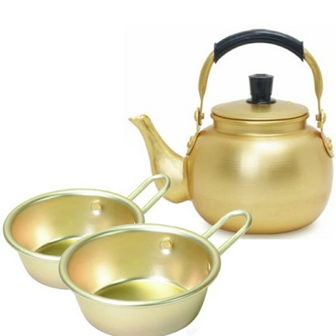 乐天商城 - 【3点セット】マッコリ専用やかん1個　+取っ手付きカップ2個