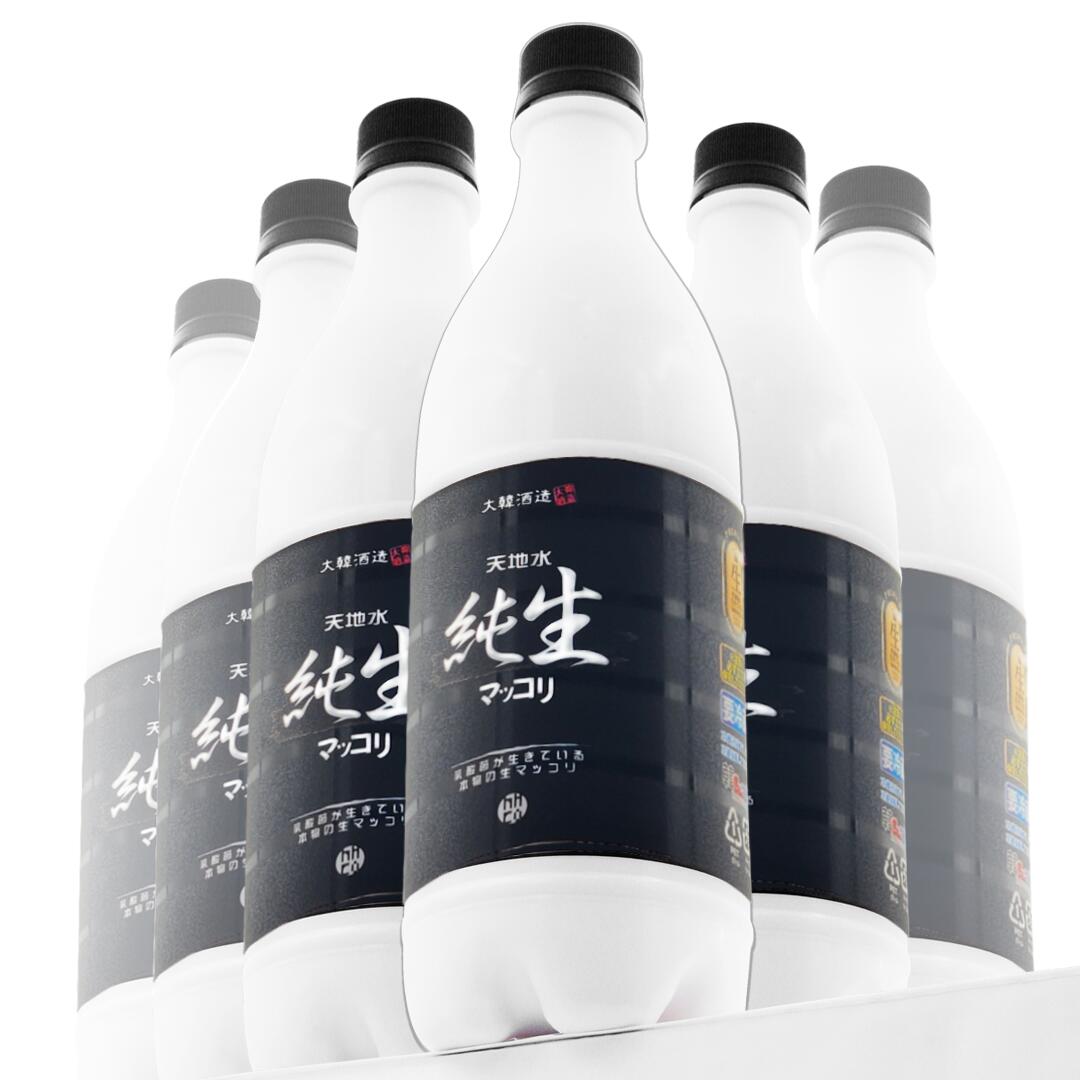 韓グルメの◆冷蔵◆「天地水」純生マッコリ750ml×6本【SET】☆お得おまけセット｜アングル2