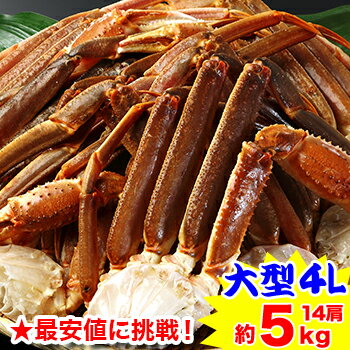 最安値に挑戦！大型4L生ずわいがに肩脚 14〜16肩（約5kg）【送料無料】［ 生ズワイガニ 生ずわいがに 生ずわい蟹 肩脚のみ ずわい蟹 ズワイガニ かに ズワイ蟹］