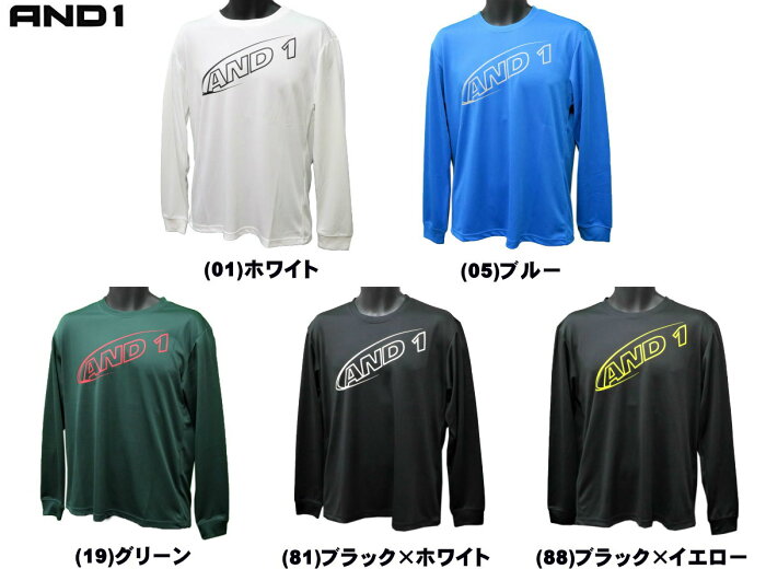 《メール便無料》 アンドワン AND1 Tシャツ メンズ OUTLINE HOOK L/S TEE 長袖 73106 バスケット メール便選択で送料無料