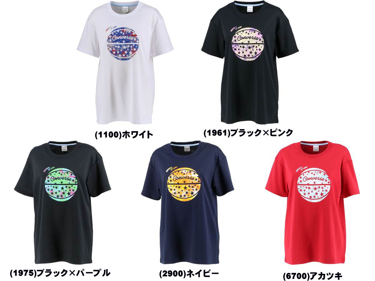 ※店頭在庫品 ■メーカー コンバース（CONVERSE） ■品番 CB301351 ■品名 バスケット レディース プリント Tシャツ ウィメンズ 女性 女子用 ■カラー (1100)ホワイト (1961)ブラック×ピンク (1975)ブラ...