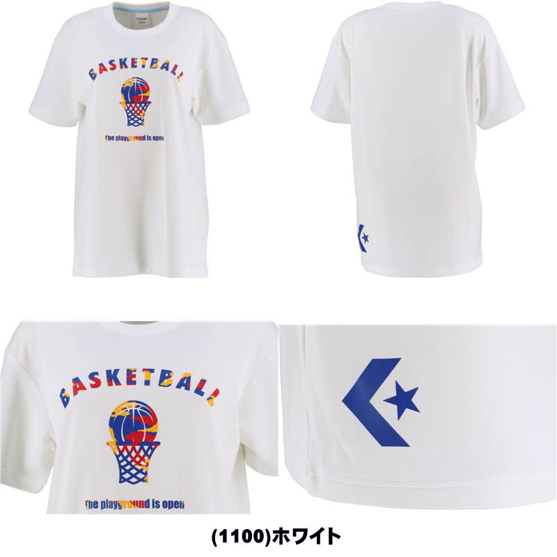 《メール便無料》 コンバース Tシャツ レディース プリント 女性 女子 CB301354 ミニバス バスケット CONVERSE メール便選択で送料無料