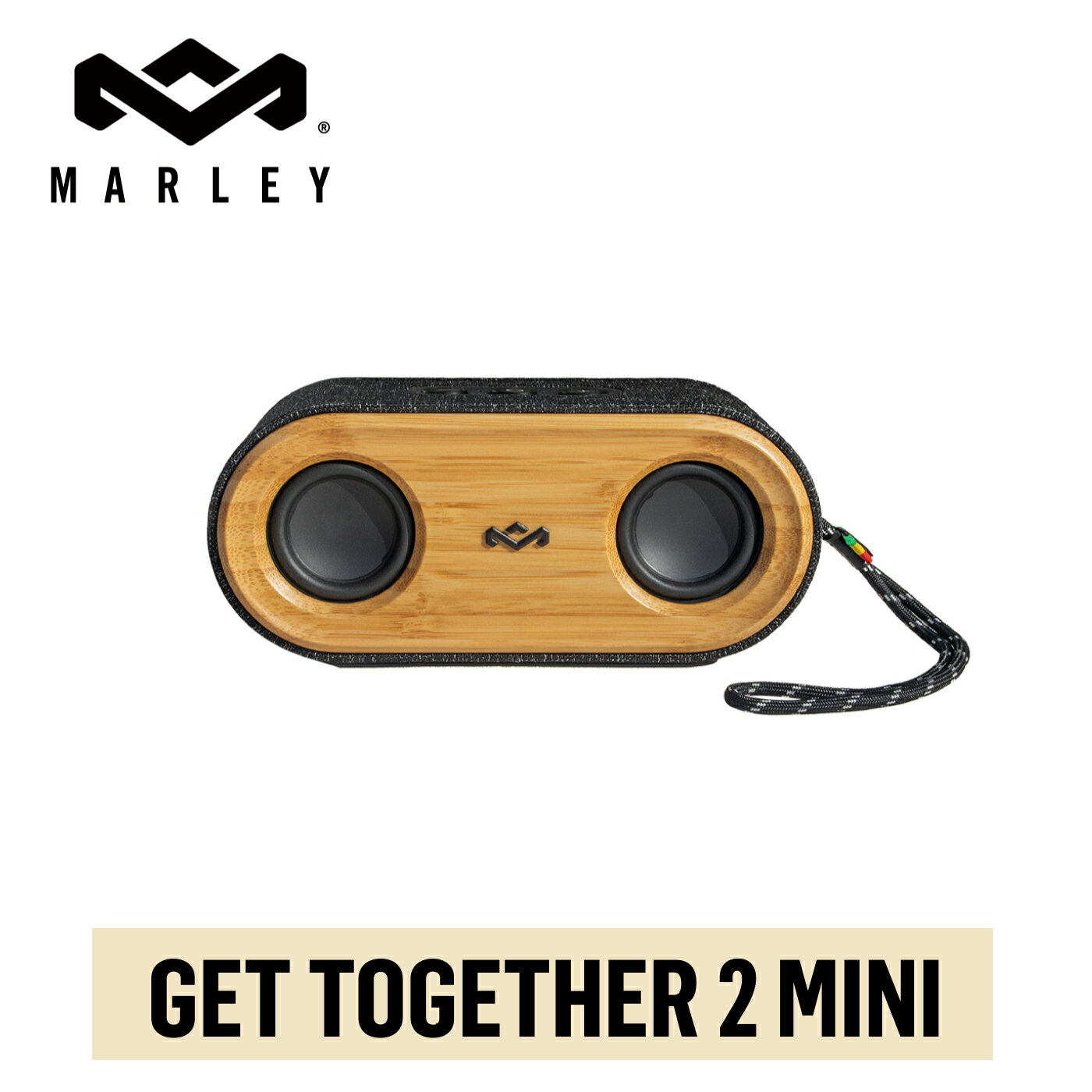 House of Marley GET TOGETHER 2 MINI BLUETOOTH SPEAKER ハウスオブマーリー ワイヤレス スピーカー　竹 REWINDファブリック IP67 防水 国内正規代理店