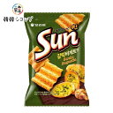 Sun chip(ガーリック) 80g/サンチップ ガーリックバゲット味(80g) ORION とうもろこチップス おつまみ 韓国お菓子＼ガーリックバゲット味、一度食べたら止まらない！／