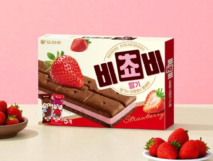 ★送料無料★ビチョビ チョコビスケット いちご味 125g＊3個セット/オリオン/韓国食...