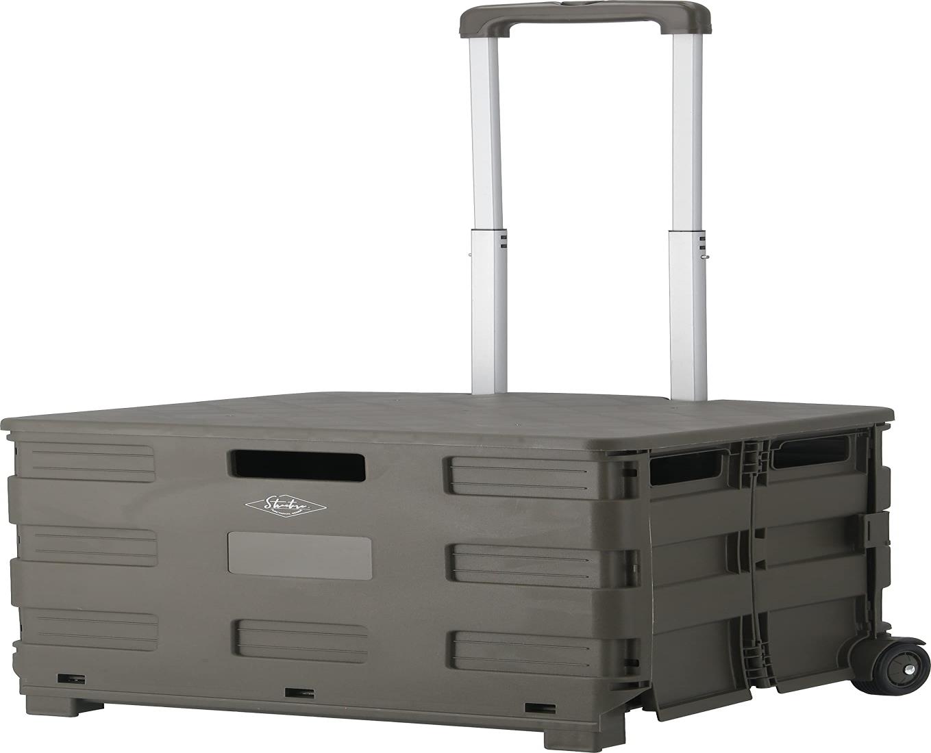 不二貿易 キャリーカート 折りたたみ ショッピングカート 幅45×奥行38×高さ99cm カーキ アウトドア コンパクト 蓋付き 耐荷重30kg 86442(4)