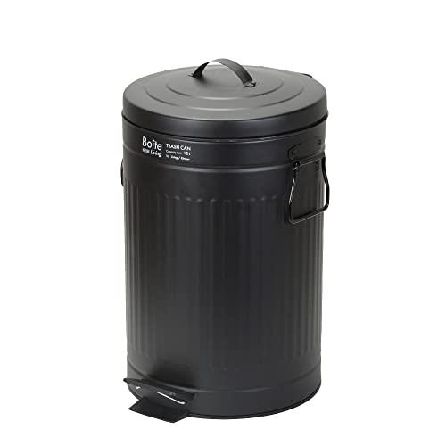 ベストコ ゴミ箱 ふた付き 12L ペダル式 静音設計 丸型 ブラック NQ-0196 Boite トラッシュカン ベストコ ゴミ箱 ふた付き 12L ペダル式 静音設計 丸型 ブラック NQ-0196 Boite トラッシュカン