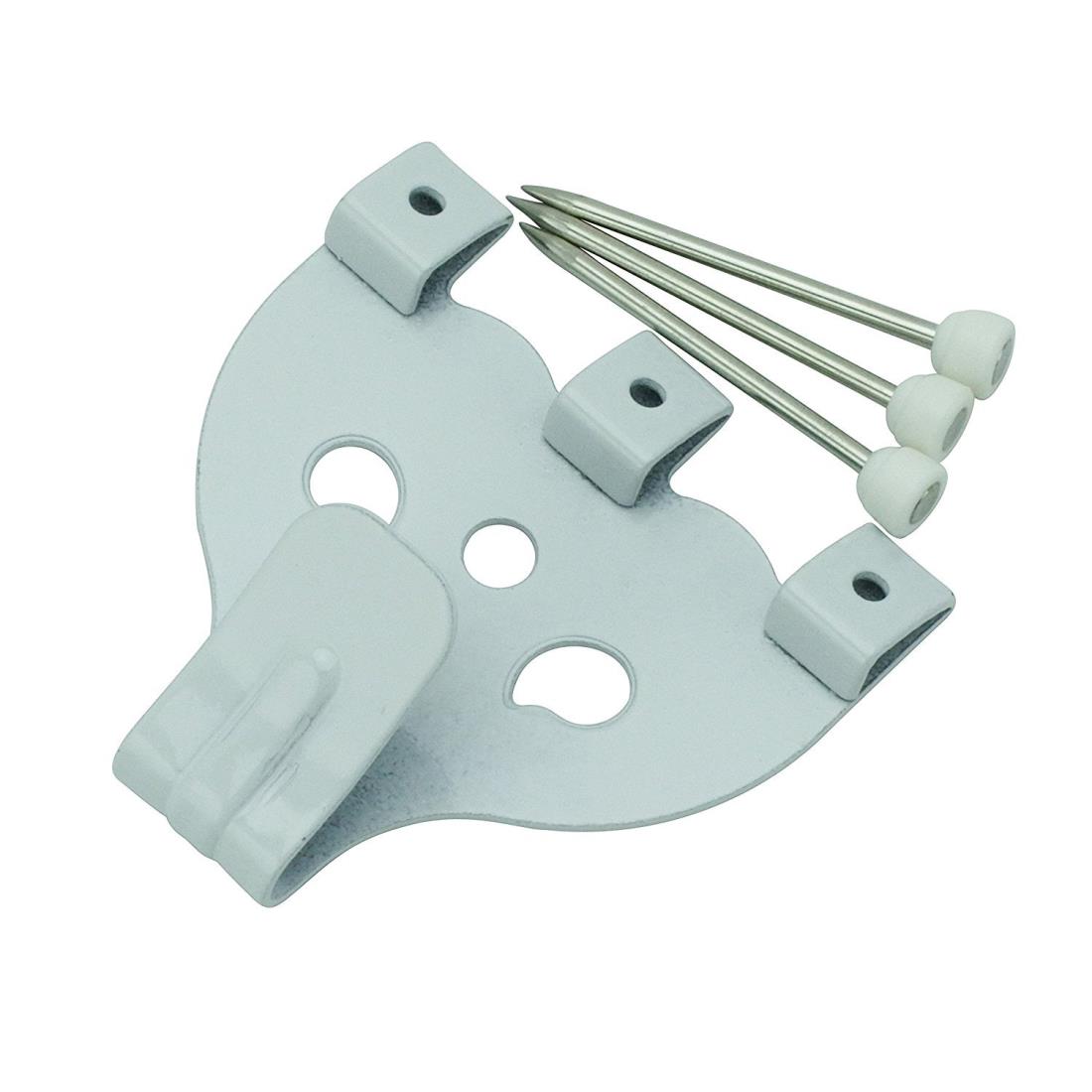 福井金属工芸製 額吊り用 白フック 大 三つ針 5個セット