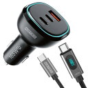 アドテック シガーソケット PD3.1充電器 165W 3ポート 【USB-Cx2+USB-A】【ワットモニタ/100W/eMarker】Type-Cケーブル付属 カーチャージャー Macbook Pro DELL HP Dyanabook i Phone Android Xperia Switch ACPD-V165AC2-wC12U2L