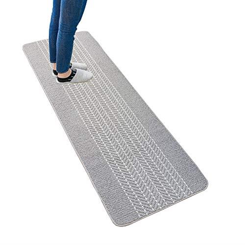 オカ(OKA) 優踏生 洗いやすいキッチンマットヘリンボン 約60cm×180cm グレー (すべらない 日本製 北欧)