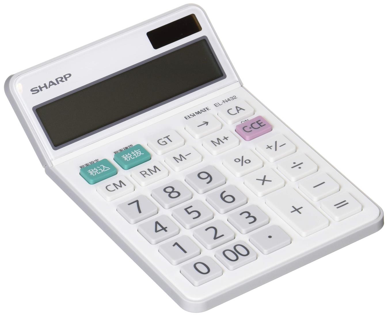 シャープ(SHARP) 普通電卓 ホワイト ナイスサイズタイプ 12桁 EL-N432-X