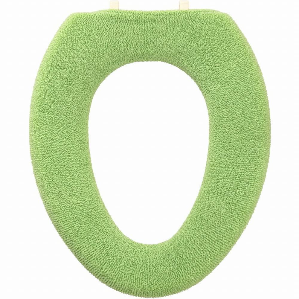 オカ(OKA) やわらか便座カバー シーズ O型専用タイプ グリーン (トイレ便座 クッション やわらか 厚織 ..