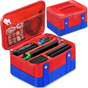 Switch ケース 【Switch/Switch 有機ELモテル対応】スイッチ ケース ニンテンドー スイッチ用 ケース Switch 収納 バッグ スイッチ ケース かわいい Switch キャリング ケース スイッチ 収納 オールインワン バッグ(赤/青)(2)