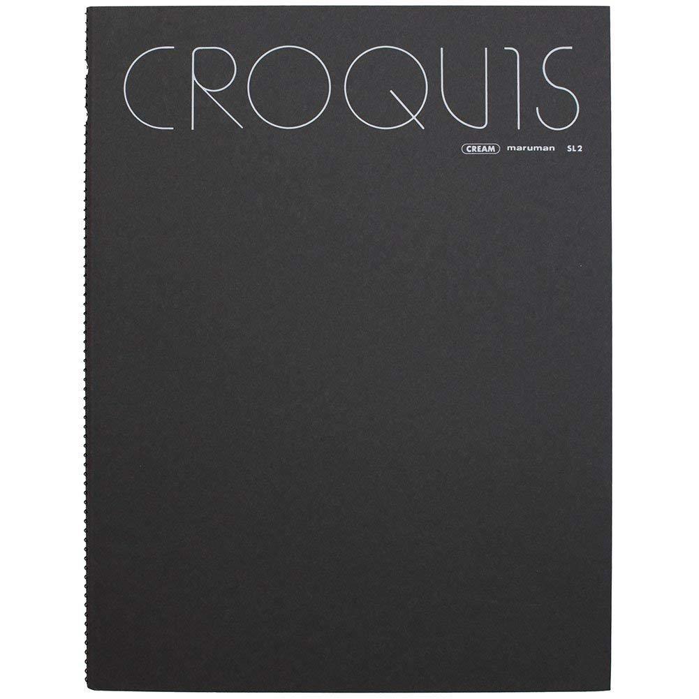 マルマン スケッチブック クロッキー 大 クリームコットン紙 356×268 カラーアソート SL2