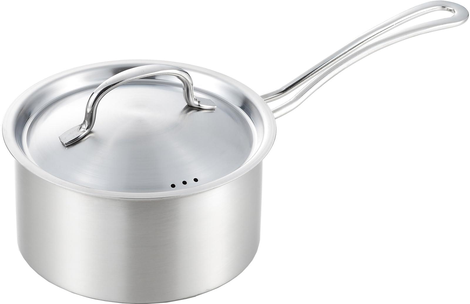 スタイル：片手鍋 16cm◆商品名：ヨシカワ 片手鍋 16cm 1.7L 蓋付き IH・直火対応 COOK CHEF（クックシェフ） 燕三条 日本製 YJ3694サイズ(約):全長33.2×外径17.7×高さ13cm・内径16cm・深さ8.5cm本体重量(約):690g素材・材質:本体/18-0ステンレス(底の厚さ/1.0mm)、ハンドル・フタ・ツマミ/18-0ステンレス生産国:日本満水容量:1.7L、対応熱源:ガス火・IH丈夫でサビにくいステンレス製片手鍋シンプルで洗練されたデザインで、汚れもたまりにくく、お手入れもしやすい普段使いに便利なサイズ