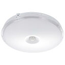 オーム(OHM) 電機 LEDシーリングライト 小型 センサー付き ミニ 玄関/トイレ/廊下 薄型 薄形 ミニシーリングライト 人感センサー 明暗センサー 100形 1350ルーメン 昼光色 LE-Y14DK-WS R 06-3960