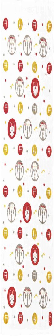 宮本 フェイスタオル 縁福 34×90cm 稲荷狐 -五穀豊穣・商売繁盛-
