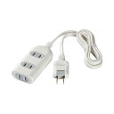 バッファロー BUFFALO 2ピン式電源タップ 3個口タイプ シャッター付 3m ホワイト BSTAPSH2330WH
