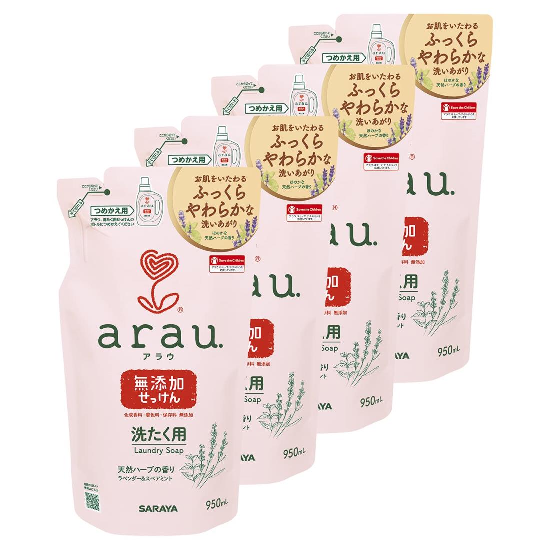 【まとめ買い】arau.アラウ 洗たく用せっけん 950ml詰替×4個セット