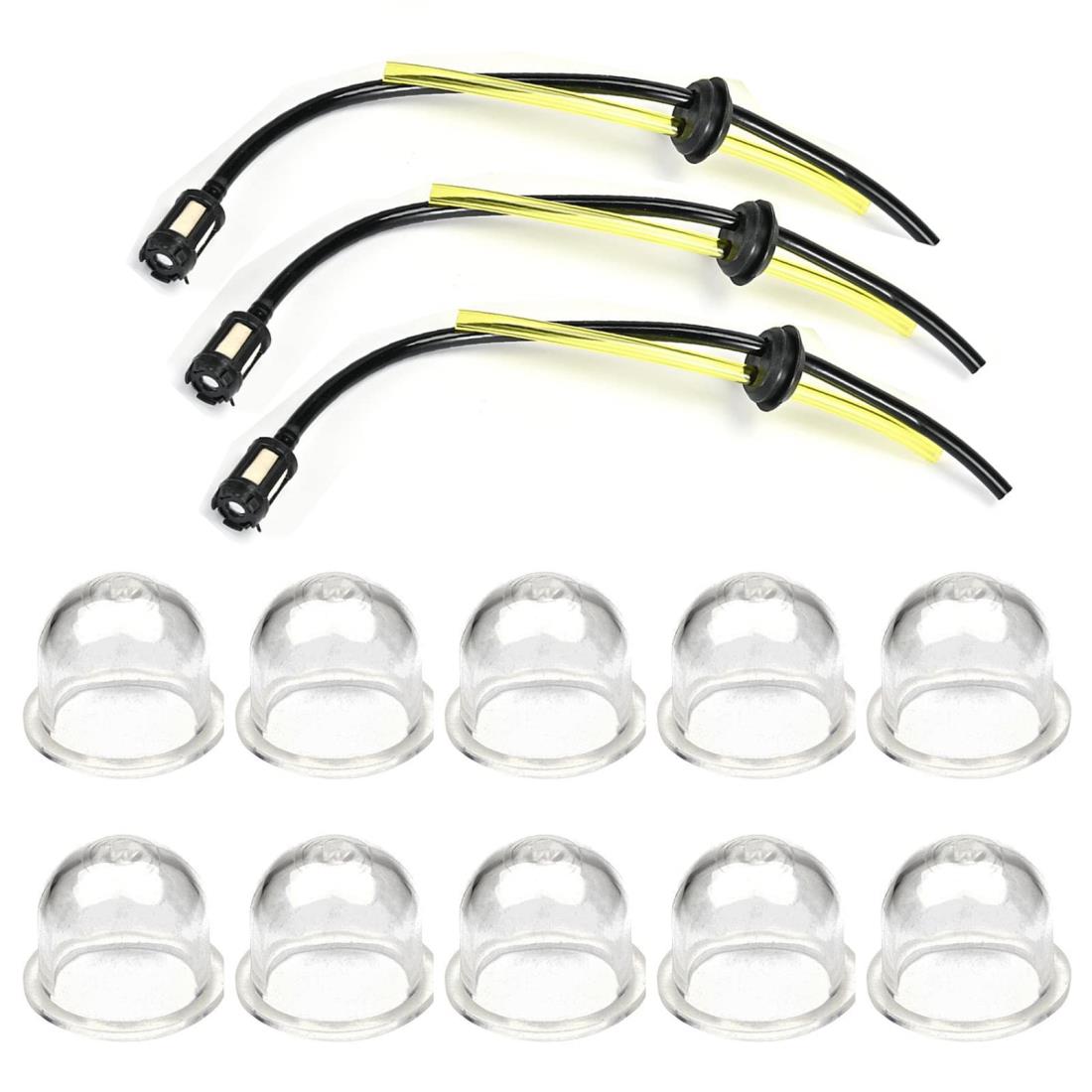 DFsucces 燃料ホースセット 3個 プライマリーポンプ10個 差し替え グロメット チェーンソー交換用部品 草刈機 パーツ 燃料フィルター付 刈払機 パッツ 13個セット