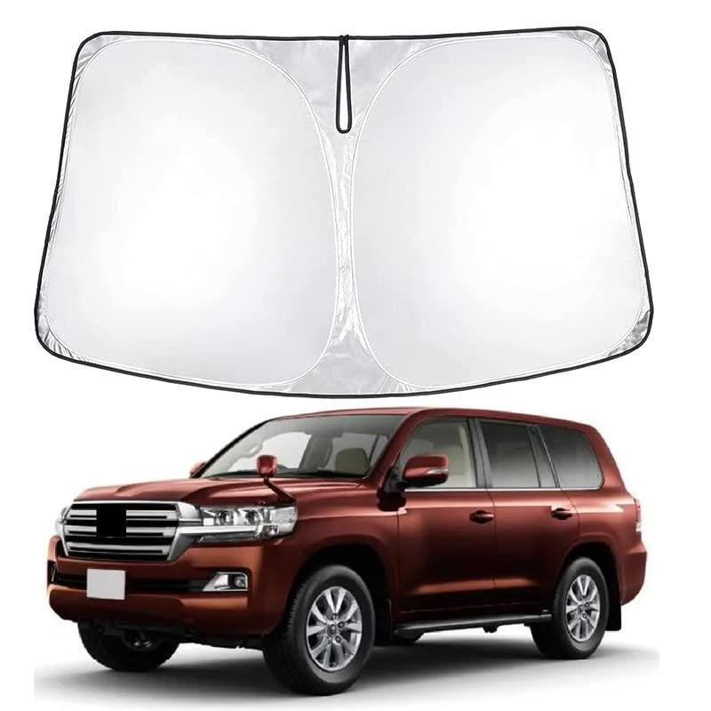 トヨタ ランドクルーザー 300系 専用サンシェード 車 フロント 2021-現行 TOYOTA Land Cruiser 300 フロントガラス用 UVカット 日よけ 車中泊 遮光 断熱 折り畳み式 ランクル300 アクセサリー カスタム 内装パーツ(シルバー, ランドクルーザー 300系 薄い5層)
