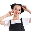 BIGHAS 三角巾 大人用 シンプル シワになりにくい 無地 レディース メンズ カフェ エプロンと共に 全14色 (ブラック)