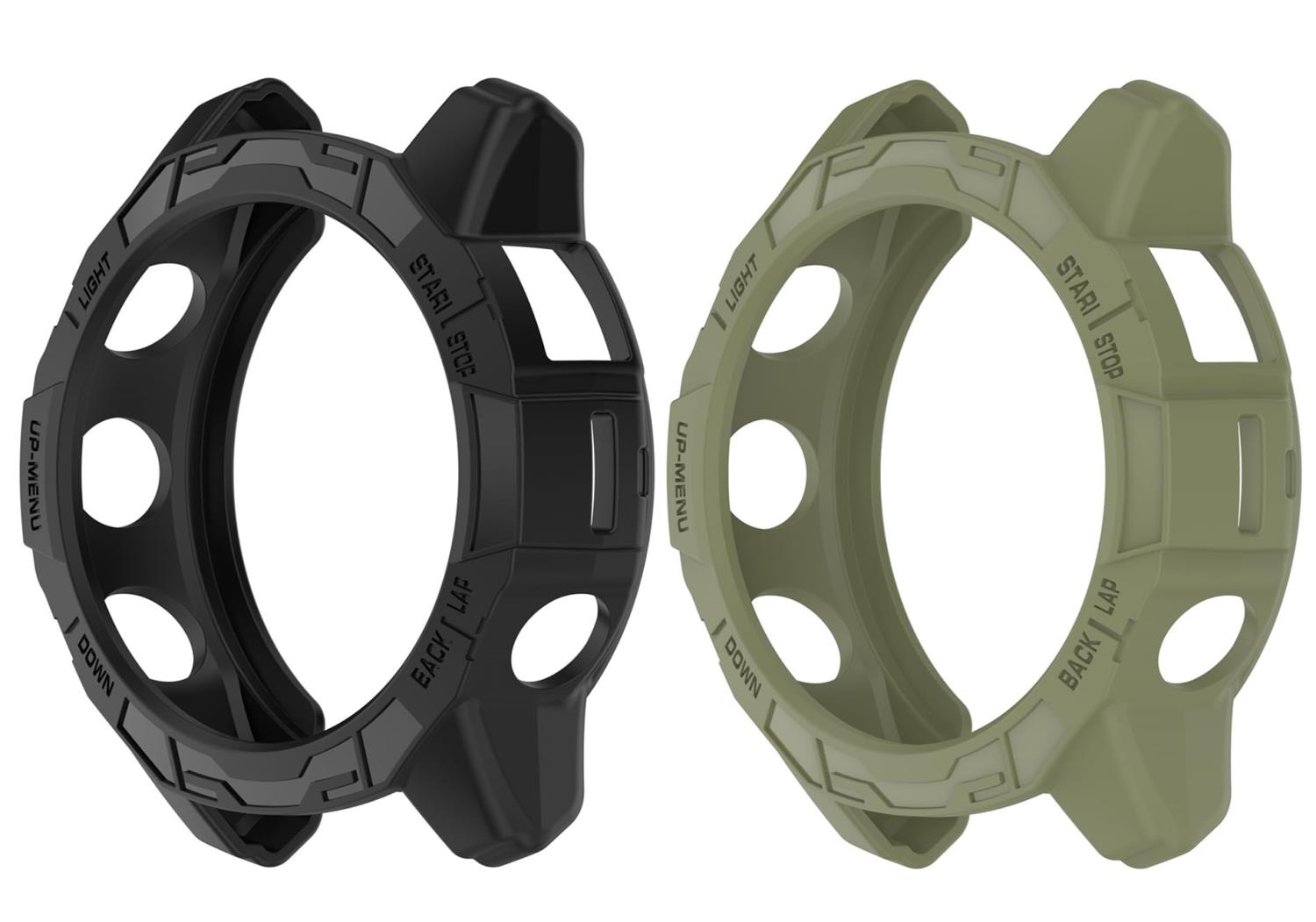 SHEAWA Garminガーミン Fenix 7X Pro用ケース カバー 2個セット 保護ケース Epix Pro 51mm TPUゴム 保護カバー 耐衝撃 アクセサリー (ブラック+アーミーグリーン)