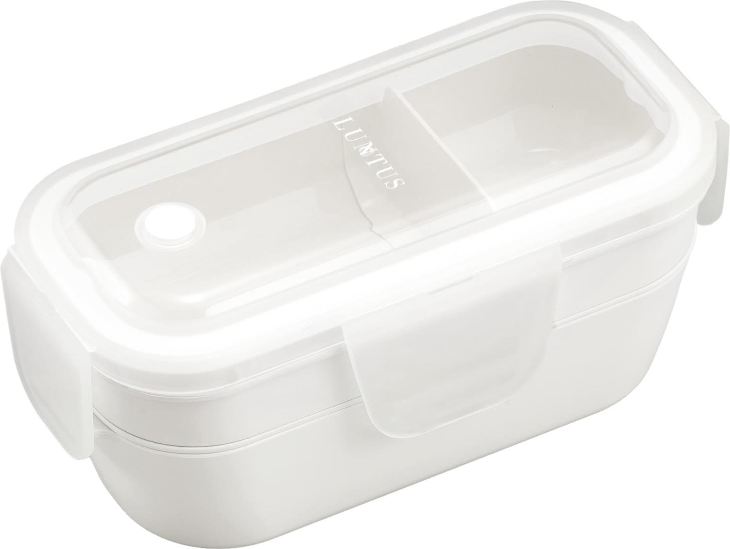 アスベル 弁当箱 パッキン一体型 ランタス WTL-T600 600ml ホワイト 冷凍可 抗菌 2段