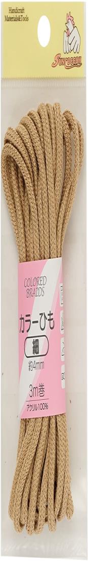 KIYOHARA サンコッコー カラーひも 細 幅4mm×長さ3m ナチュラルベージュ SUN55-103