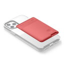 【elago】 スマホ カードケース 各種 スマートフォン 対応 カードポケット 背面 シリコン カードホルダー シール 貼り付け タイプ CARD POCKET イタリアンローズ