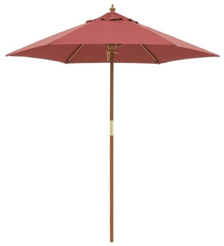 タカショー 日よけ ウッドパラソル 2.1m エンジ アウトドア カフェ 紫外線カット コンパクトサイズ 紫..