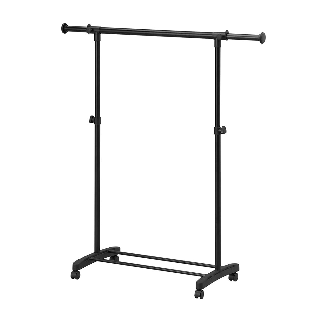 【上下左右に調節可能】アイリスオーヤマ 組立5分パイプハンガー 18着収納 キャスター付き バッグハン..