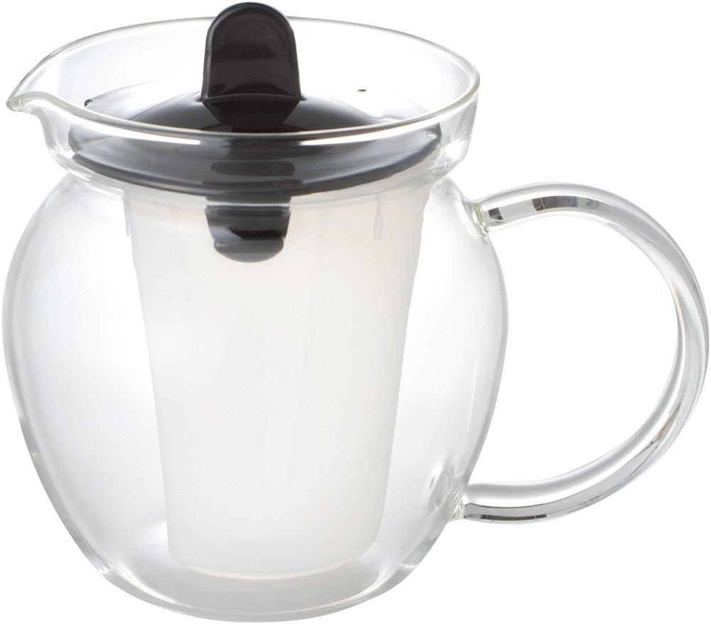 iwaki(イワキ) 耐熱ガラス ティーポット レンジのポット お茶ポット 急須 ブラック 480ml K853T-BK