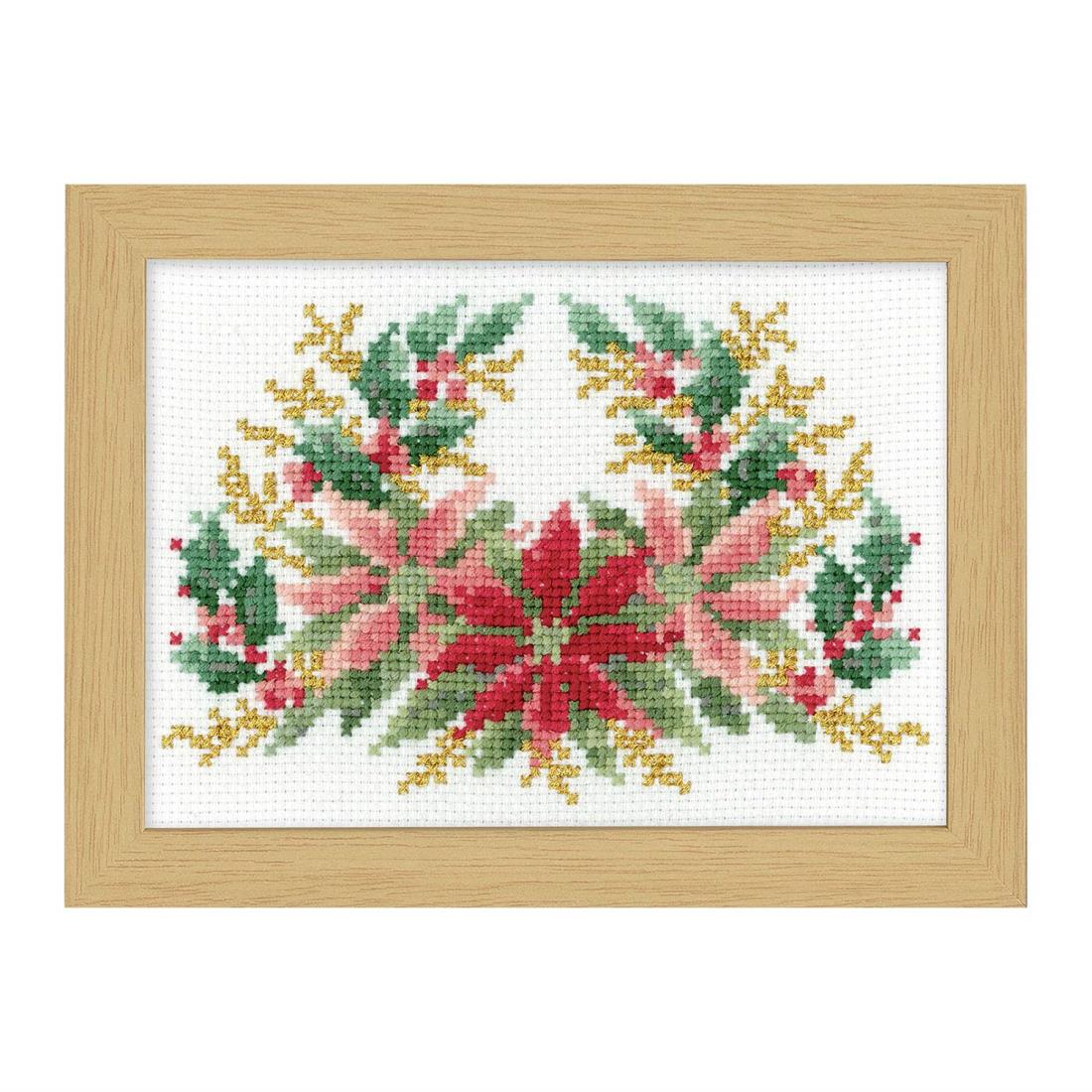 オリムパス製絲 刺しゅうキット 12ヶ月の花フレーム マリー・カトリーヌコレクション クロスステッチキット 12月ポインセチア 7519