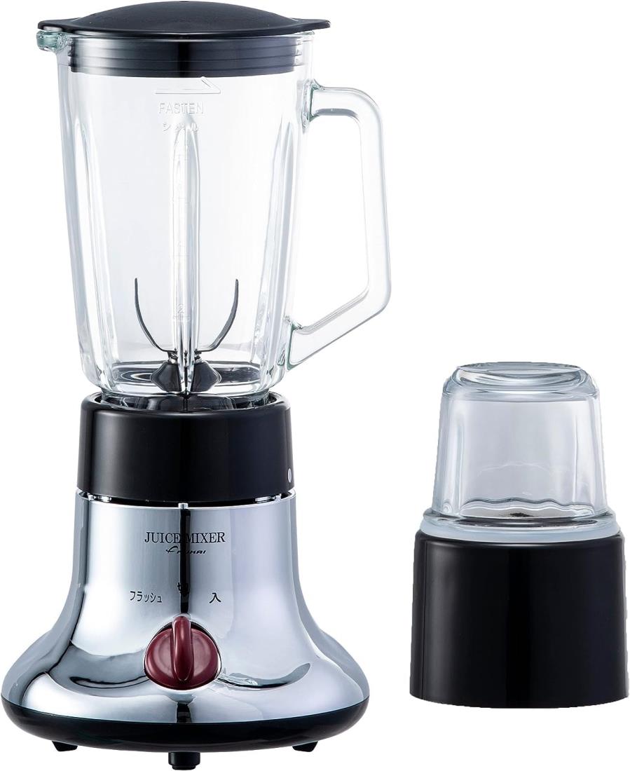 FUKAI ブラックチタンミル&ジュースミキサー | 氷も砕ける ブラックチタンコート ミキサー ガラスボトル コンパクト ミルミキサー 保護装置付き 野菜 果...