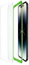 Belkin i Phone 14 Pro用 保護ガラスフィルム 強化ガラス 日本AGC旭硝子製 0.33mm 簡単取付キット付き 2枚セット OVA109zz...