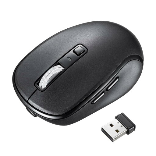 サンワサプライ 静音ワイヤレスブルーLEDマウス(充電式・5ボタン・ブラック) MA-WBS520BK サンワサプライ 静音ワイヤレスブルーLEDマウス(充電式・5ボタン・ブラック) MA-WBS520BK