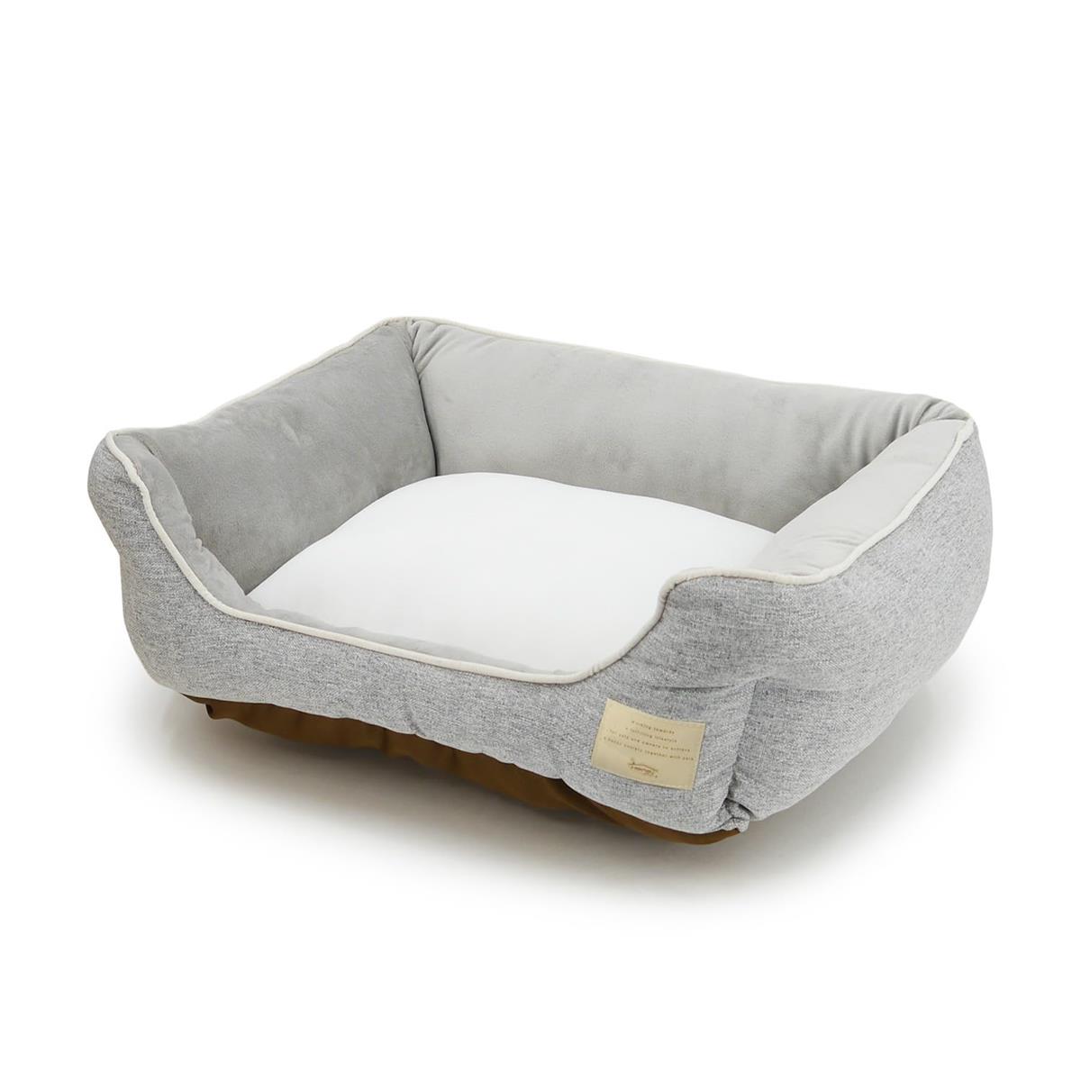 ペットプロ Homey ペットベッド M グレー オールシーズン スクエア 犬 猫 両用 ふかふか おしゃれ かわいい ペット用 ベッド クッション 室内 インテリア