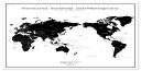 ミニマルマップ 世界地図 シンプル で おしゃれ な インテリア ワールド マップ (A1, ブラック)