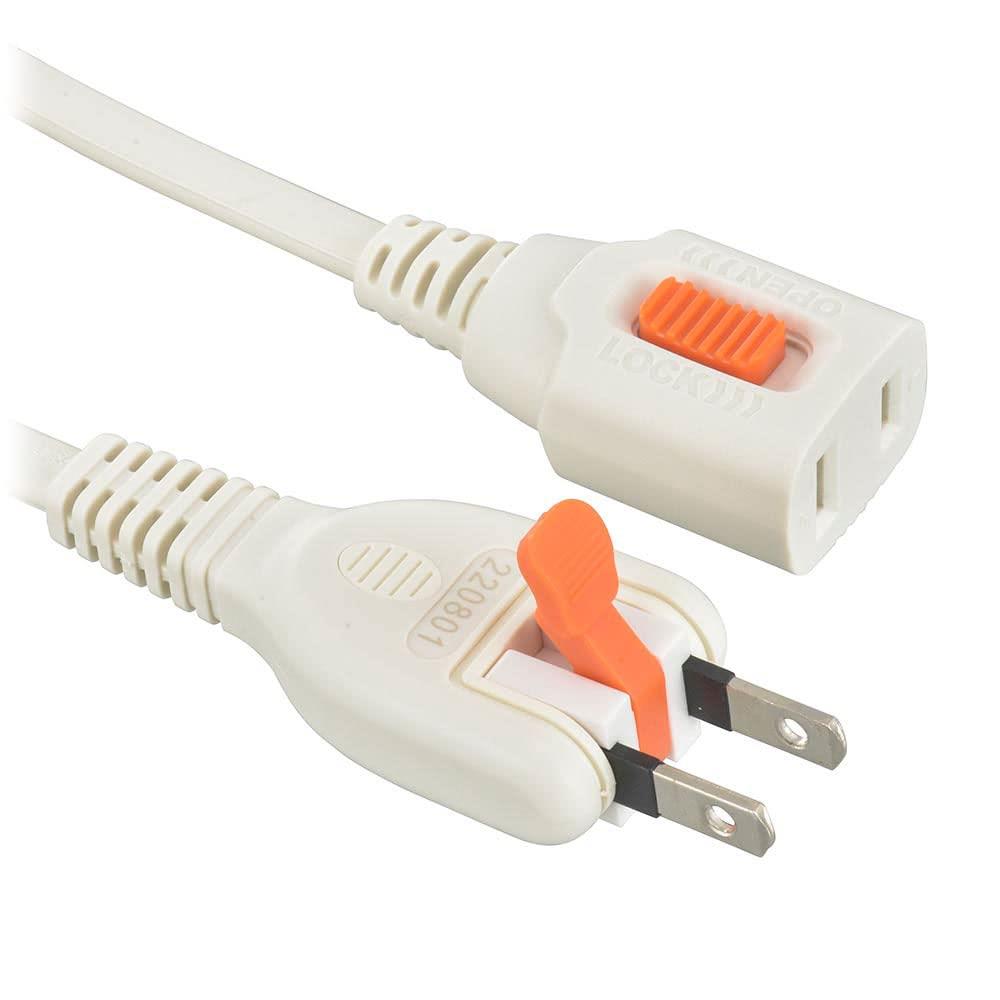 オーム(OHM) 電機 延長コード 屋内用 電源タップ 1個口 1m らく抜きレバー＆ロック式コンセント ホワイト HS-T11LLX3-W 00-1747