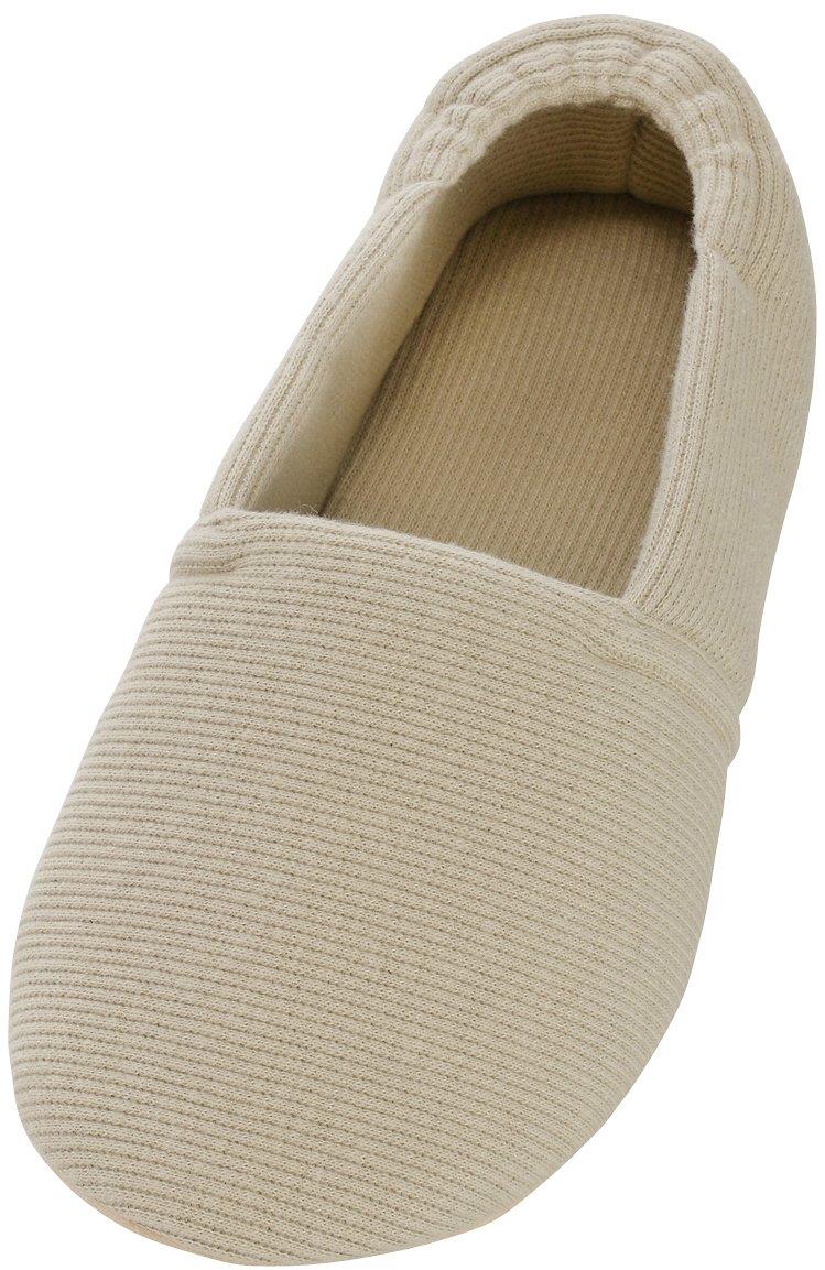 徳武産業 介護シューズ あゆみ エスパド 室内用 ベージュ Mサイズ(22.0~23.0cm) 足囲3E相当 両足