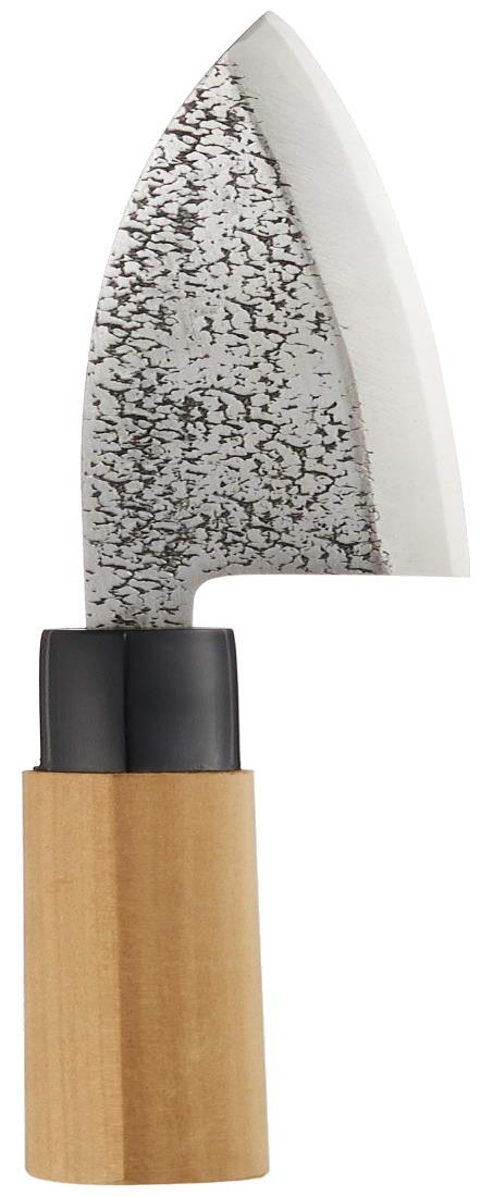 遠藤商事 TKG 包丁 アジ切 片刃 12cm 切れ味が良い鋼 全長(mm)245 本体重量:90g 槌目 業務用 ATT0212(3)