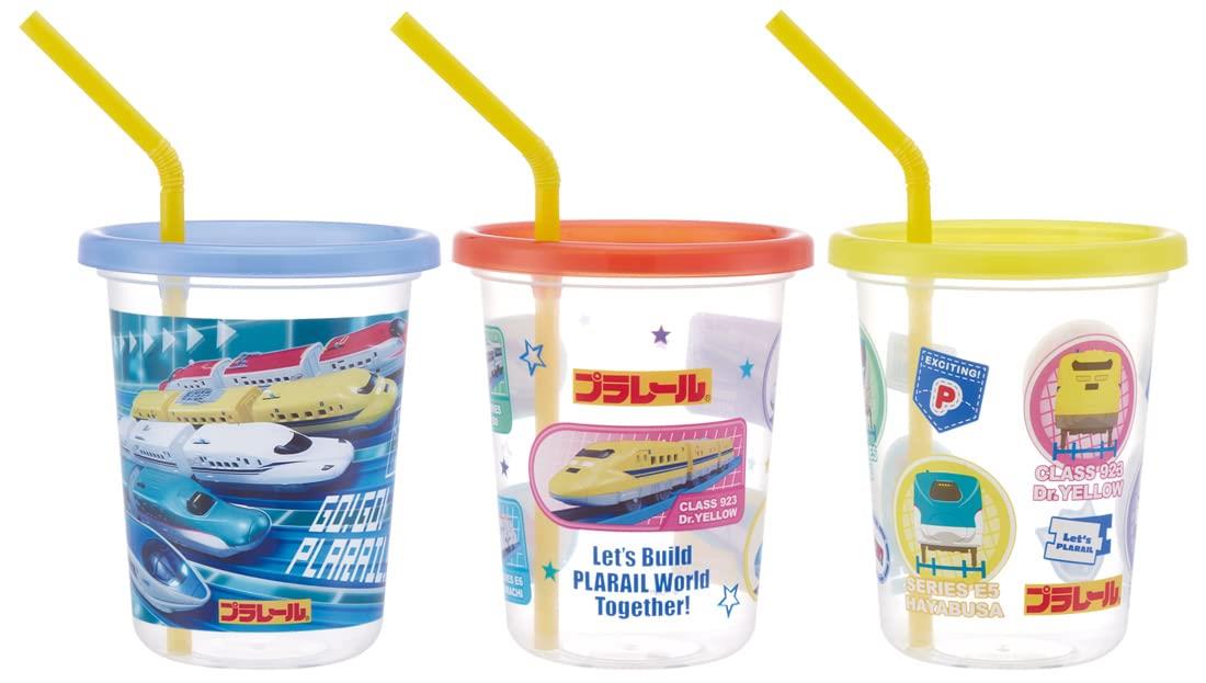 スケーター(Skater) ストロー付き タンブラー 3個セット 320ml 日本製 プラレール 22 SIH3ST-A