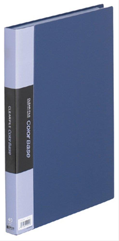 キングジム クリアファイル カラーベース 40ポケット A4タテ ネイビー 132CW-NV