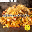 黒毛和牛ホルモン 焼うどん 2枚【電子レンジ700W 8分】 バーベキュー 焼肉 ホルモン焼 味濃いめ 美味しい 岡山 津山 作用 お歳暮 贈答品 お取り寄せ ギフト レンジ温めるだけ 有名店