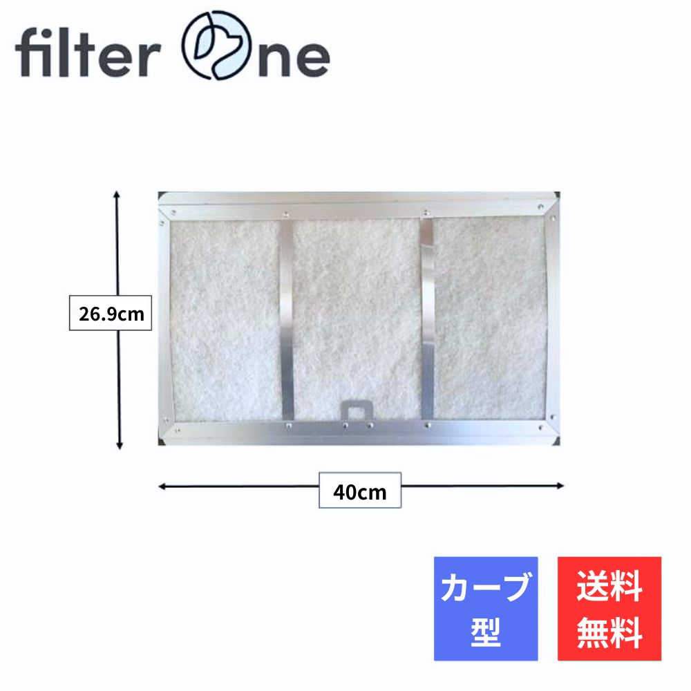【カーブ型 400×269mm】FUJIOH 富士工業 LIXIL(サンウェーブ) イージーフィルタ対応品 換気扇フィルター 枠セット レンジフードフィルター イージーフィルター対応 【取付枠1枚 交換用フィルター2枚】