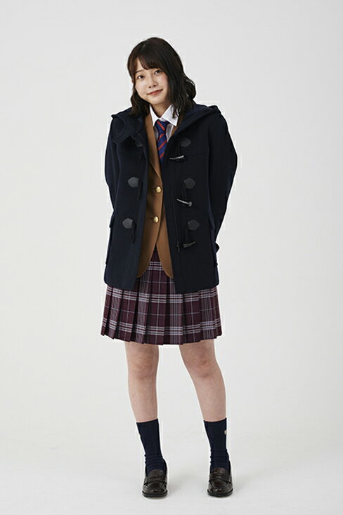 【2000円OFFクーポン！8/19(金)20時より】 スクールコート 女子 ダッフルコート 学生 カンコー ネイビー 制服 コート 軽い アウター ショート丈 レディース 紺 通学 高校生 中学生 定番 かわいい 冬 ウール 毛 暖かい KANKO 送料無料 KHS108