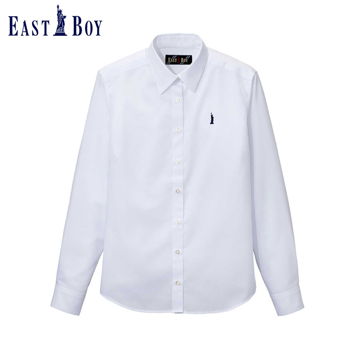 イーストボーイ シャツ スクールシャツ 長袖 女子 カッターシャツ 白 学生 カッター 女の子 ワンポイント 高校生 制服 EASTBOY 205000...