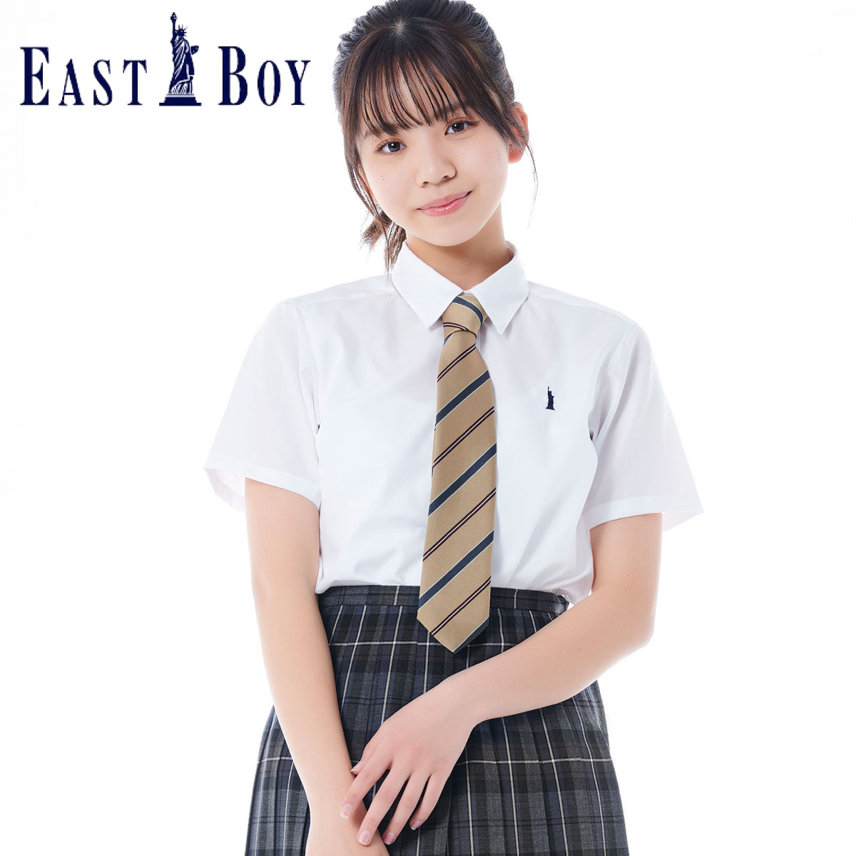 ITEM INFORMATION 商品詳細 ブランド イーストボーイ EASTBOY 素材 綿100% カラー ホワイト×ネイビー サイズ 7　着丈60　バスト96　肩幅37　袖丈19 9　着丈61　バスト99　肩幅38　袖丈19.5 11...